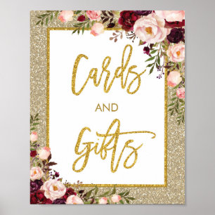 Glitzer Blumenkarten & Geschenke Hochzeitplakatdek Poster