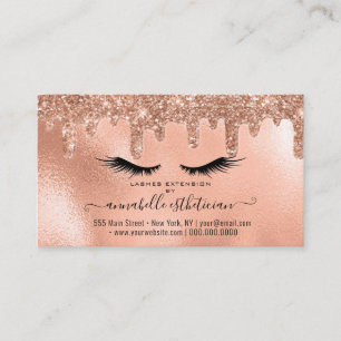 Glitzer Blush Gold Eyelash Verlängerung Ernennung Visitenkarte