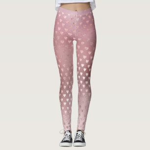 Glitzer Blush Kleine Herzen Rosa Rose Gold Funkeln Leggings
