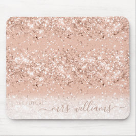 Glitzer Blush Pink Rose Gold Future Frau Bride Mousepad