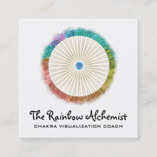 *~* Glitzer Boho Gold Sakrale Geometrie Chakra Quadratische Visitenkarte