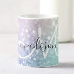 Glitzer Bokeh Glamour Elegant Kaffeetasse<br><div class="desc">Dieses farbenfrohe,  bunt gestylte Glitzer-Muster lässt sich einfach mit Ihrem individuelle Name und/oder Monogramm personalisieren.</div>