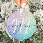 Glitzer Bokeh Glamour Elegant Ornament<br><div class="desc">Dieses farbenfrohe,  bunt gestylte Glitzer-Muster lässt sich einfach mit Ihrem individuelle Name und/oder Monogramm personalisieren.</div>