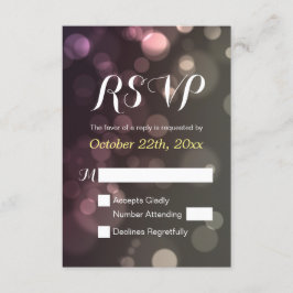 Glitzer Bokeh Sparkle Wedding Brautparty UAWG RSVP Karte