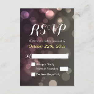 Glitzer Bokeh Sparkle Wedding Brautparty UAWG RSVP Karte
