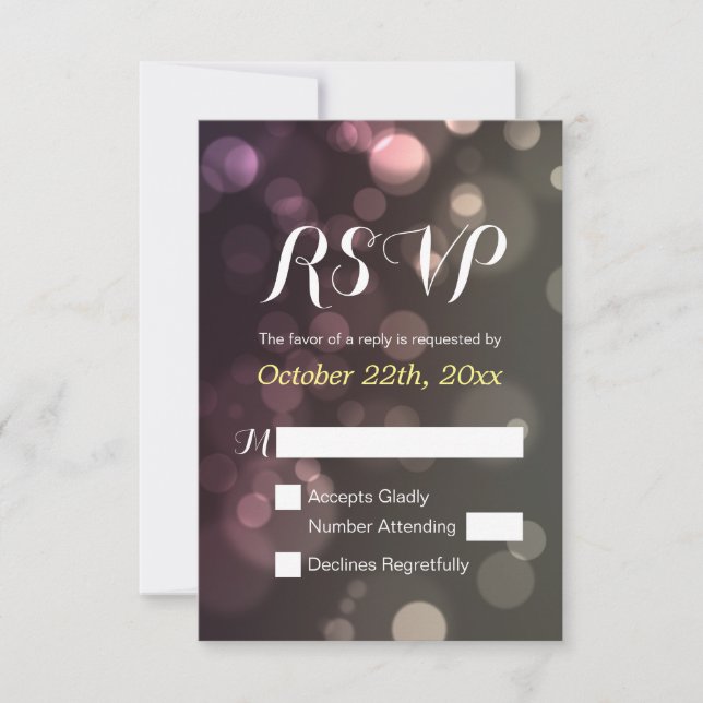 Glitzer Bokeh Sparkle Wedding Brautparty UAWG RSVP Karte (Vorderseite)