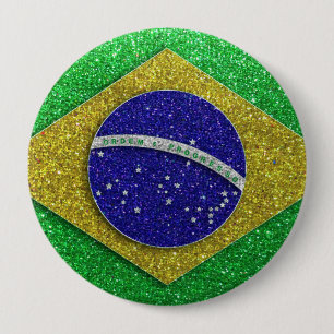 Glitzer Brasilianische Flagge Mode Bling Fashion B Button