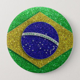 Glitzer Brasilianische Flagge Mode Bling Fashion B Button