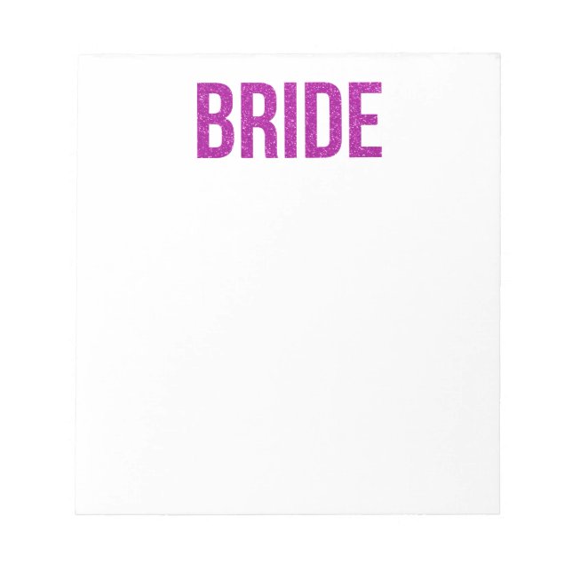 Glitzer Bride Pink Notizblock (Vorderseite)
