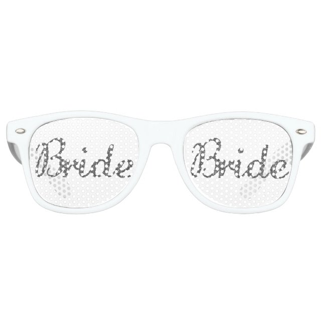 Glitzer Bride Silver Partybrille (Vorderseite)