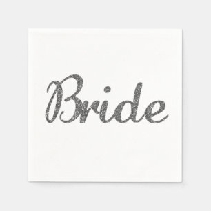 Glitzer Bride Silver Serviette