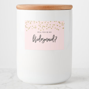 Glitzer Bridesmaid Candle Sticker Lebensmitteletikett