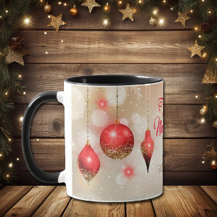 Glitzer Bulbs Feliz Navidad Snowflake Tasse