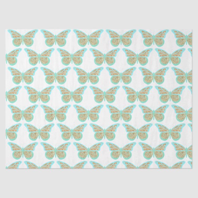 Glitzer Butterflies Serie Design 11 Seidenpapier (Vorderseite)