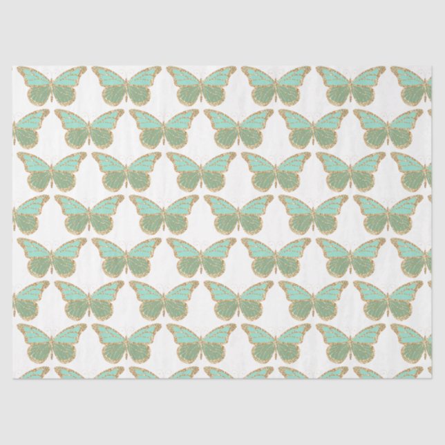 Glitzer Butterflies Serie Design 5 Seidenpapier (Vorderseite)