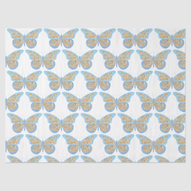 Glitzer Butterflies Serie Design 8 Seidenpapier (Vorderseite)
