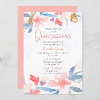 Glitzer Butterfly Aquarell Einladung