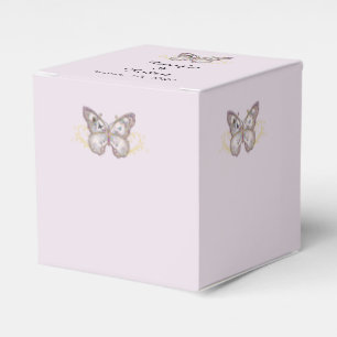 Glitzer Butterfly auf der Lavendel-Gastgeschenk Ho Geschenkschachtel