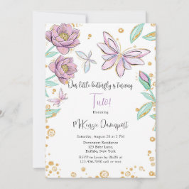 Glitzer Butterfly Girl Geburtstagsparty Einladung