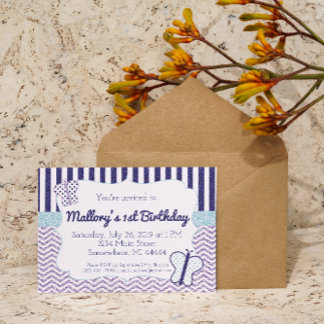 Glitzer Butterfly zum Geburtstag Einladung