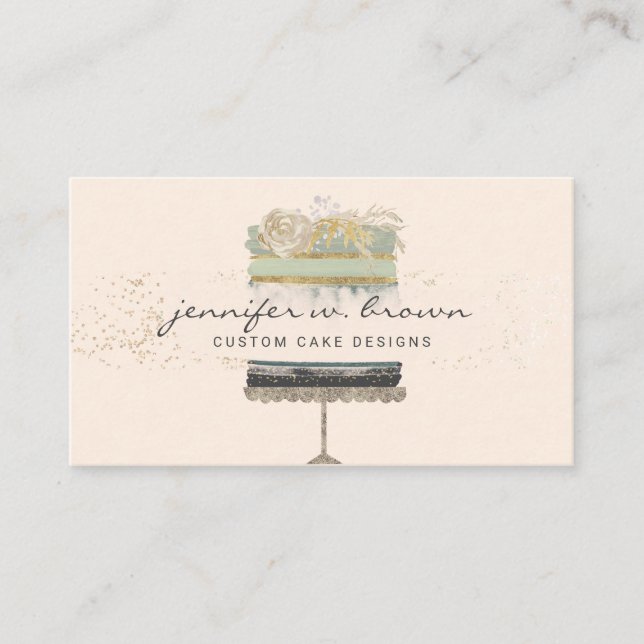 Glitzer Cake Visitenkarte (Vorderseite)