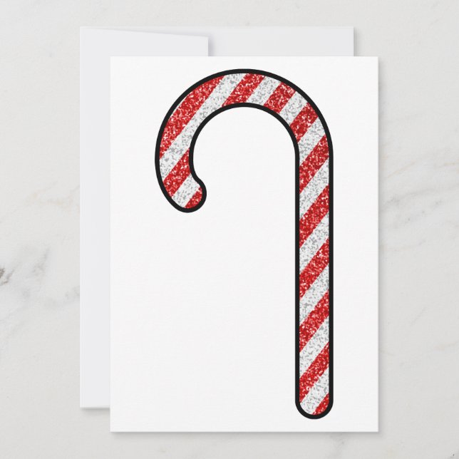 Glitzer Candy Cane Einladung (Vorderseite)