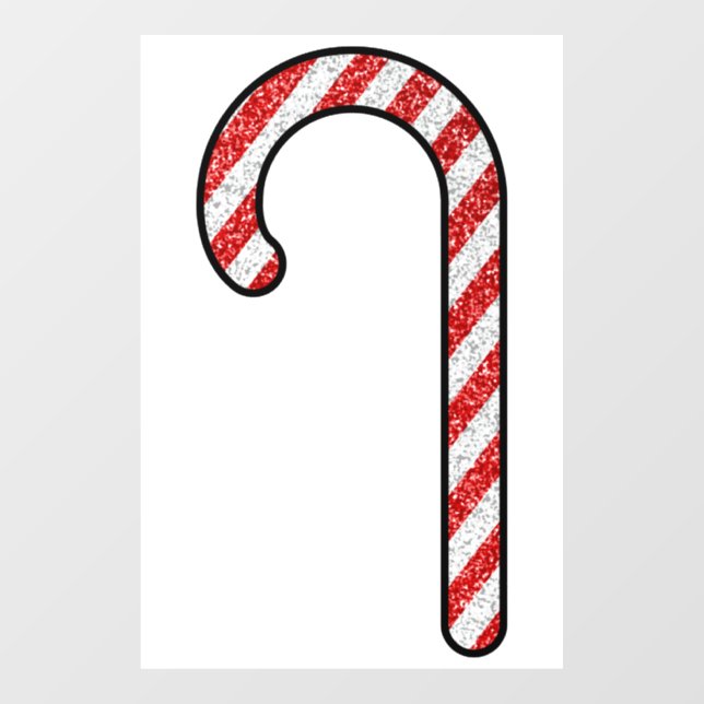 Glitzer Candy Cane Fensteraufkleber (Blatt)