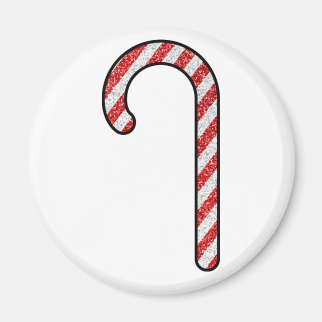 Glitzer Candy Cane Magnet (Vorne)
