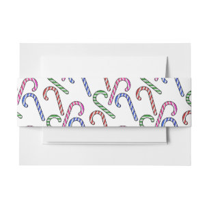 Glitzer Candy Cane Pattern Einladungsbanderole