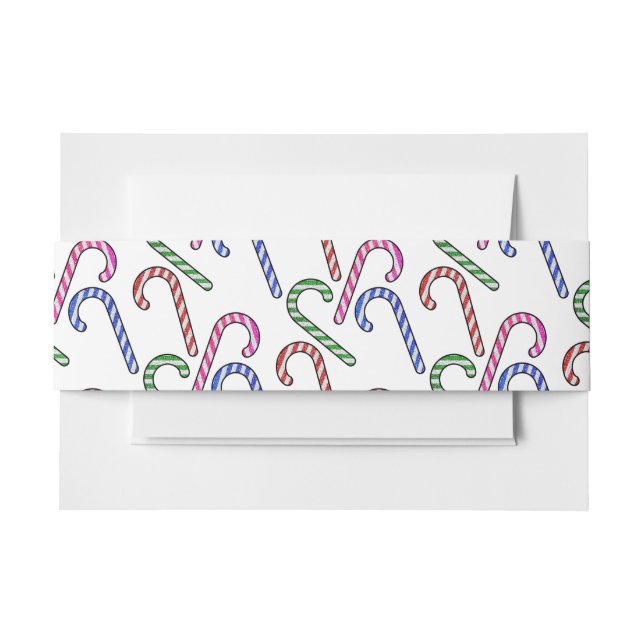 Glitzer Candy Cane Pattern Einladungsbanderole (Vorderseite Beispiel)