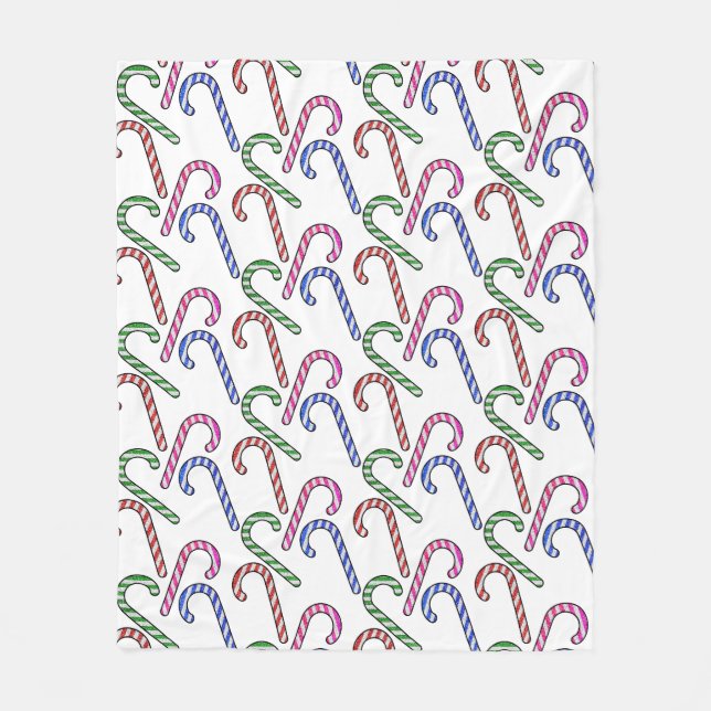 Glitzer Candy Cane Pattern Fleecedecke (Vorderseite)