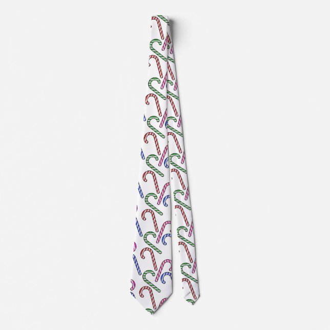 Glitzer Candy Cane Pattern Krawatte (Vorderseite)