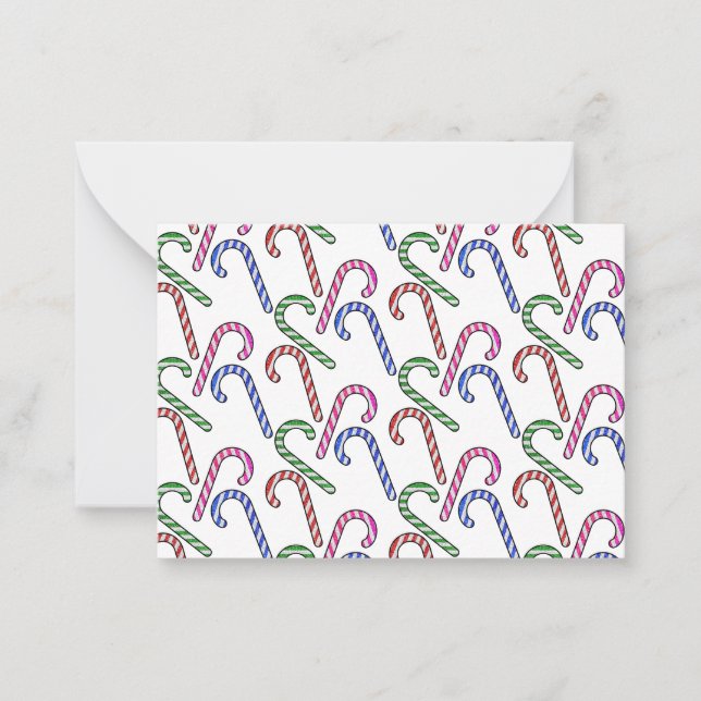 Glitzer Candy Cane Pattern Mitteilungskarte (Vorderseite)