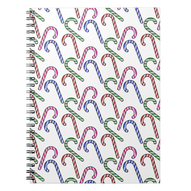 Glitzer Candy Cane Pattern Notizblock (Vorderseite)
