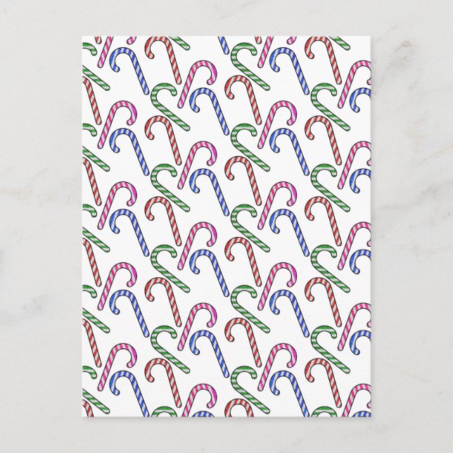 Glitzer Candy Cane Pattern Postkarte (Vorderseite)