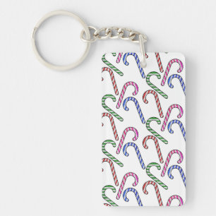 Glitzer Candy Cane Pattern Schlüsselanhänger