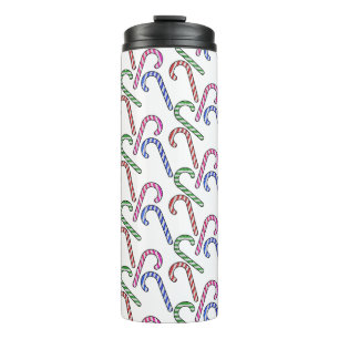 Glitzer Candy Cane Pattern Thermosbecher