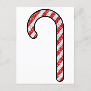 Glitzer Candy Cane Postkarte