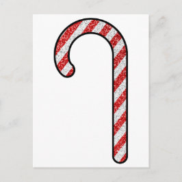 Glitzer Candy Cane Postkarte