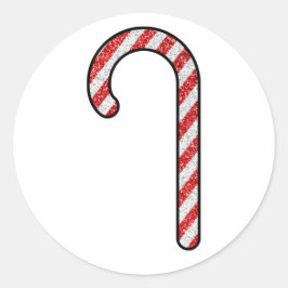 Glitzer Candy Cane Runder Aufkleber