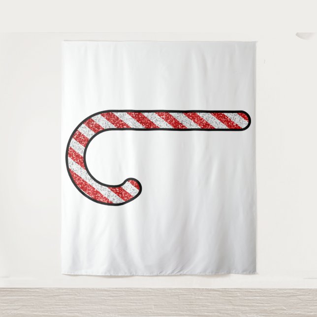Glitzer Candy Cane Wandteppich (Vorderseite)