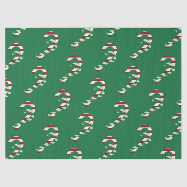 Glitzer Candy Canes Seidenpapier (Vorderseite)