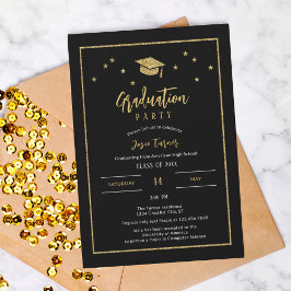 Glitzer Cap startet und Frame Graduation Party Einladung
