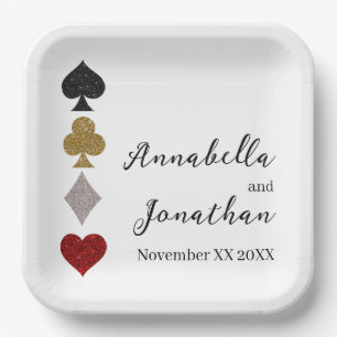 Glitzer Card Game Las Vegas Casino Hochzeit Pappteller
