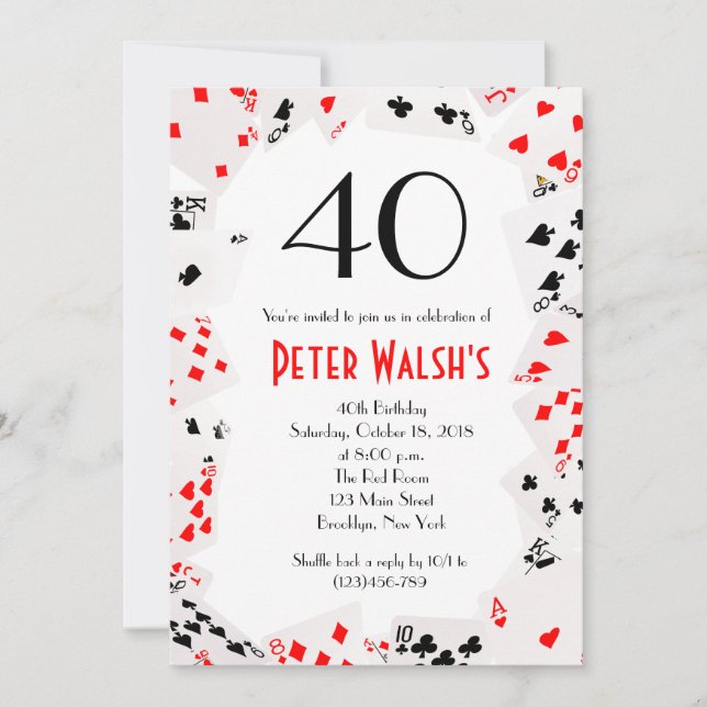 Glitzer Casino Las Vegas Einladung zum Geburtstag (Vorderseite)