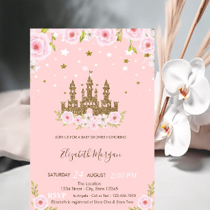 Glitzer Castle Stars Blume Kinderdusche Einladung