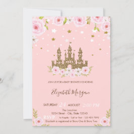 Glitzer Castle Stars Blume Kinderdusche Einladung