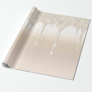 Glitzer Champagner Gold Geschenkpapier