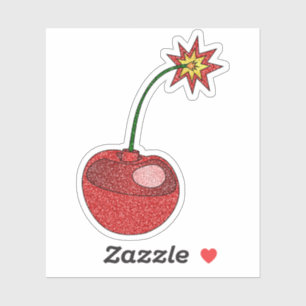 Glitzer Cherry Bomb Custom-Cut Vinyl Stickers Aufkleber