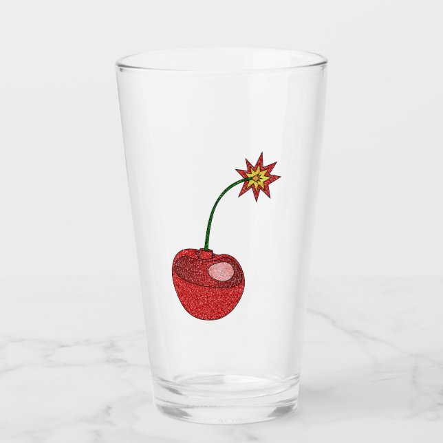 Glitzer Cherry Bomb Glas (Vorderseite)